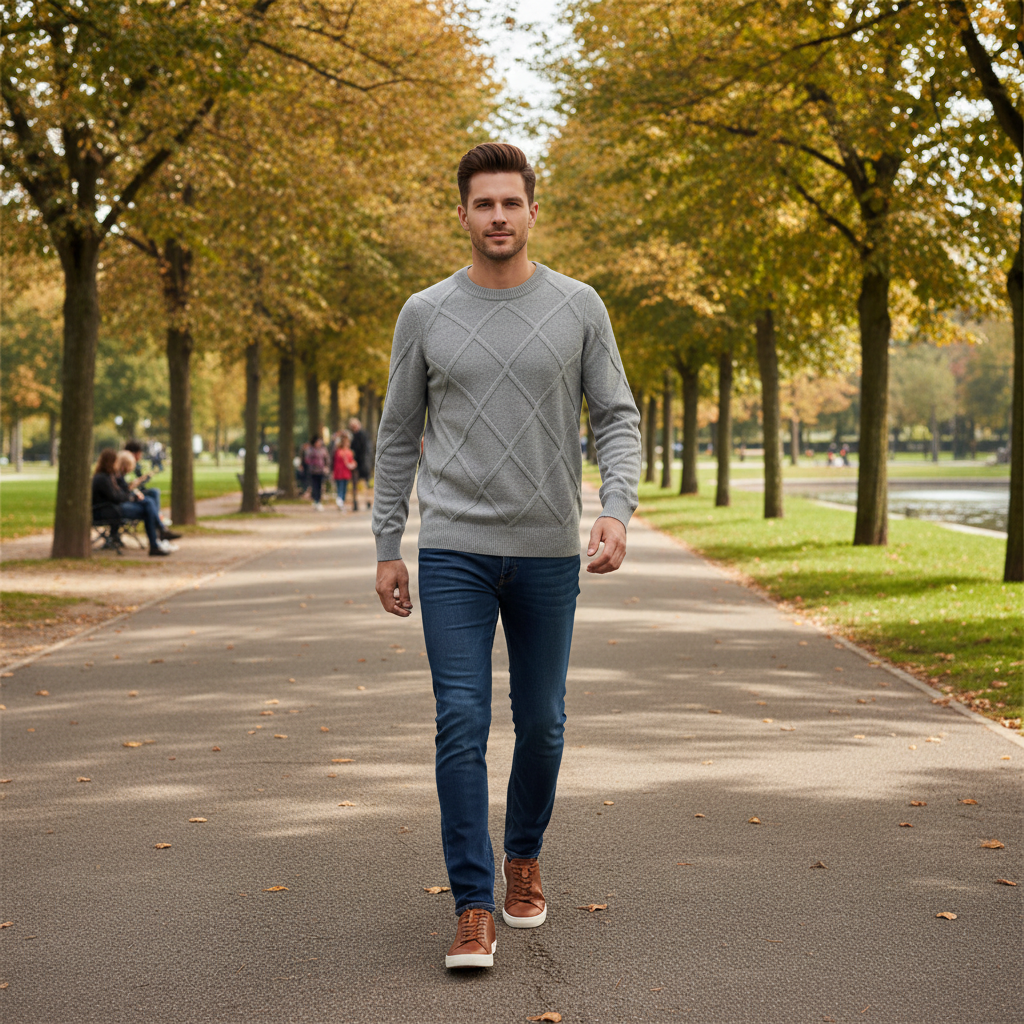 Cashmere Blend Pullover Sweater | Men's Lightweight Knitwear
