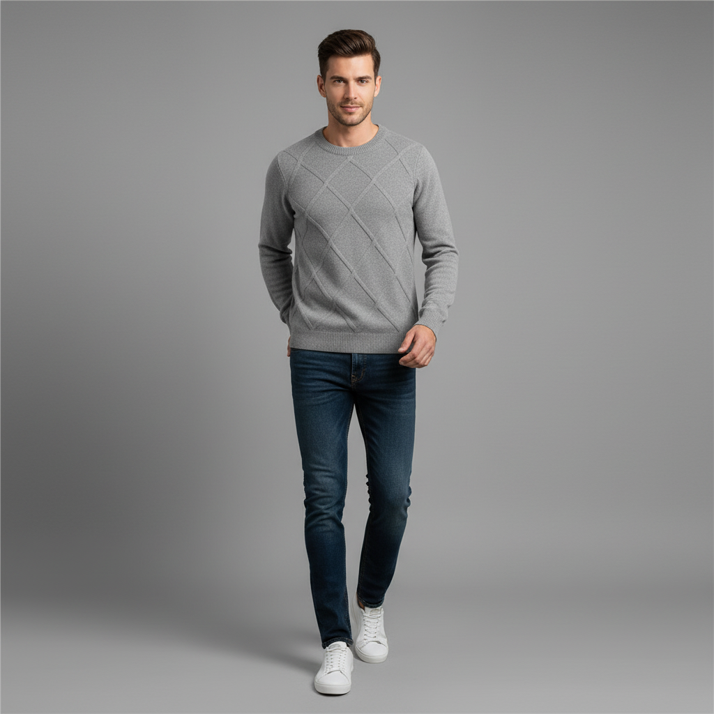 Cashmere Blend Pullover Sweater | Men's Lightweight Knitwear