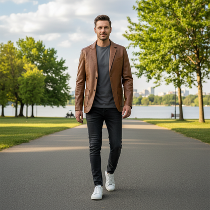 Classic Cut Leather Jacket | Men's Jacket