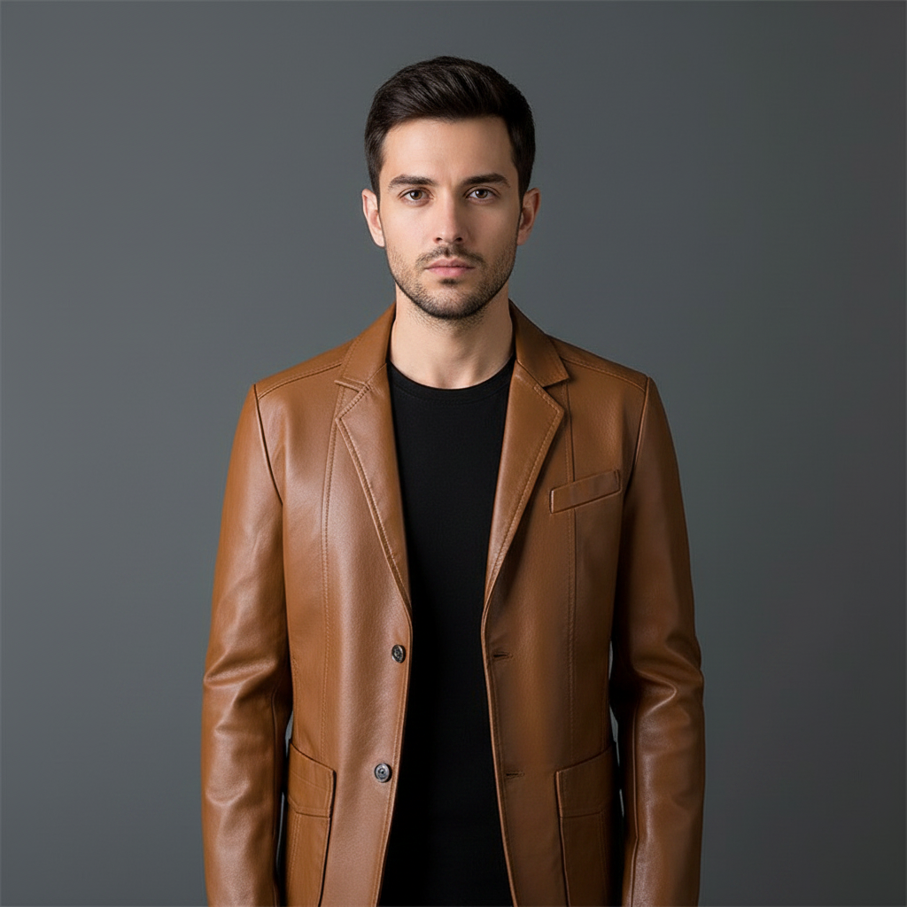 Classic Cut Leather Jacket | Men's Jacket