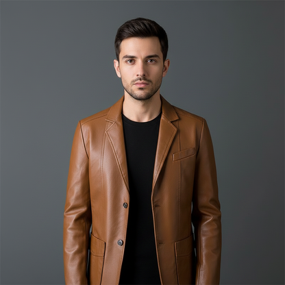 Classic Cut Leather Jacket | Men's Jacket