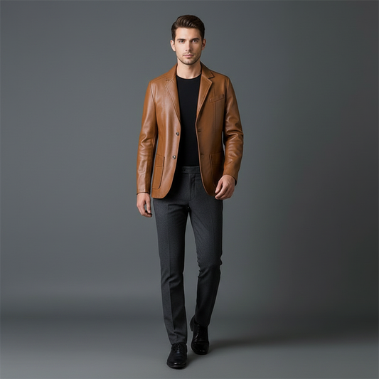 Classic Cut Leather Jacket | Men's Jacket
