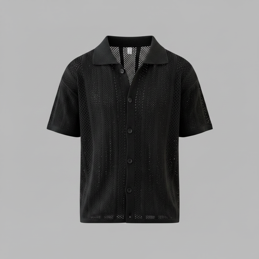 Enzo Knitted Shirt | Men's Short Sleeve Casual Shirt