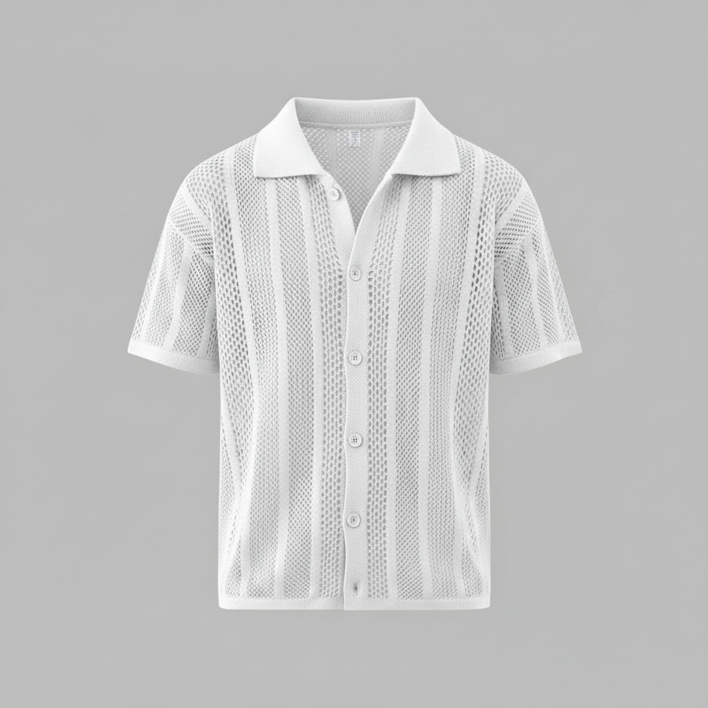 Enzo Knitted Shirt | Men's Short Sleeve Casual Shirt
