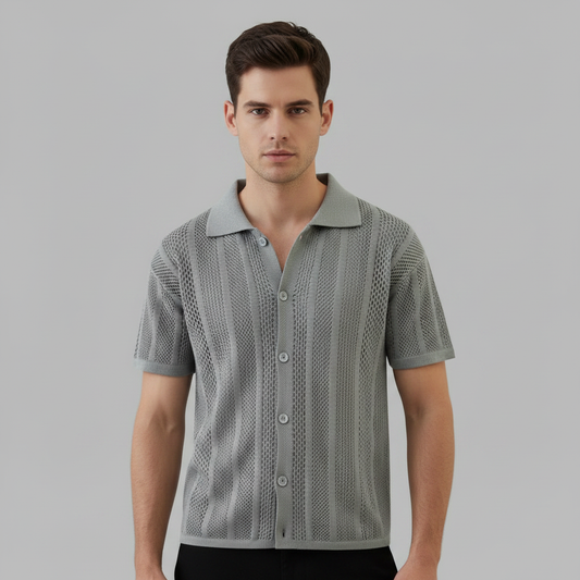 Enzo Knitted Shirt | Men's Short Sleeve Casual Shirt