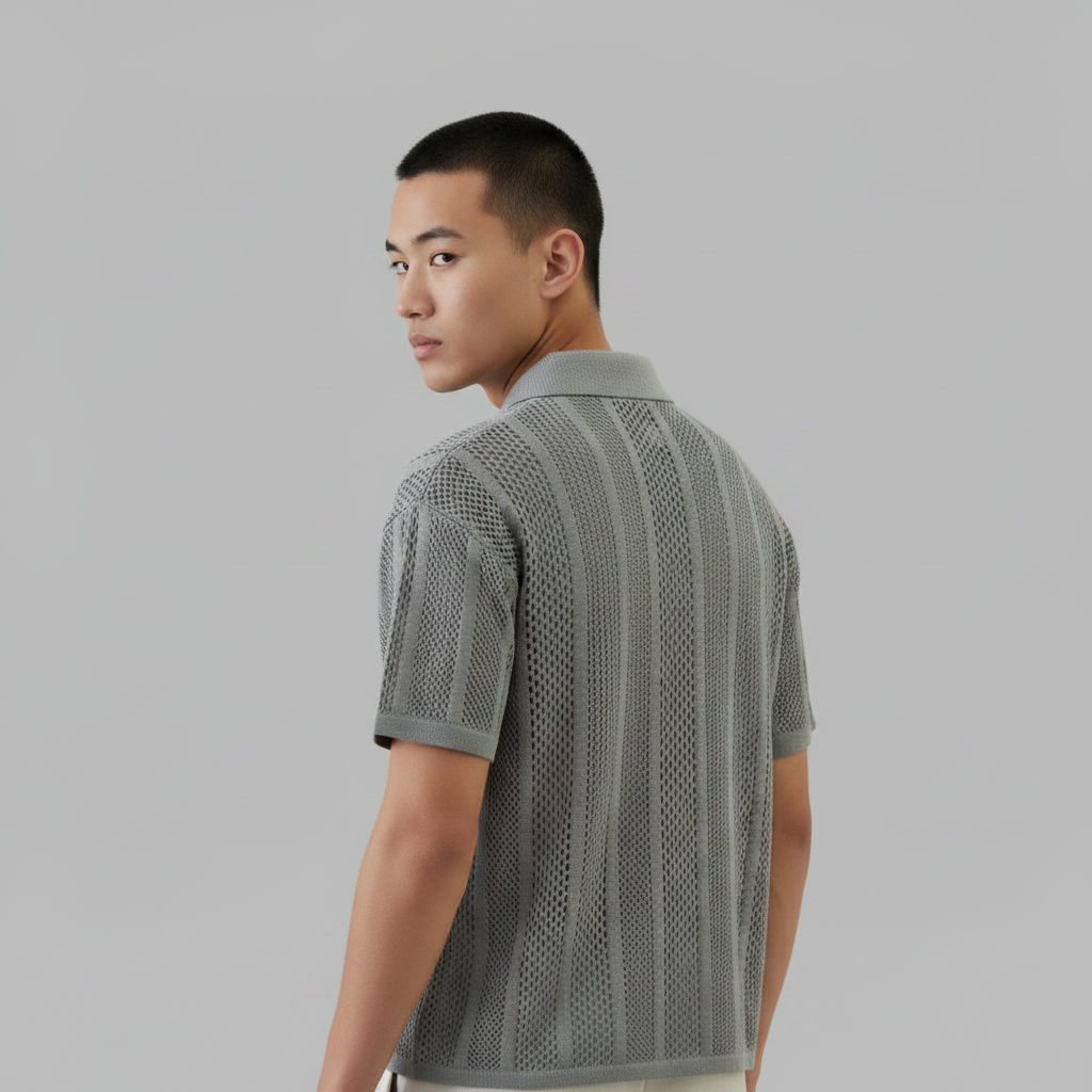 Enzo Knitted Shirt | Men's Short Sleeve Casual Shirt