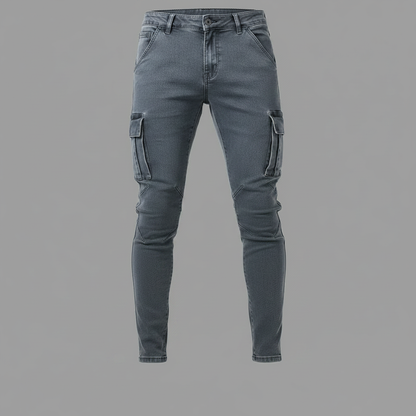 Men's Cargo Jeans Multi-Pocket Durable Fit