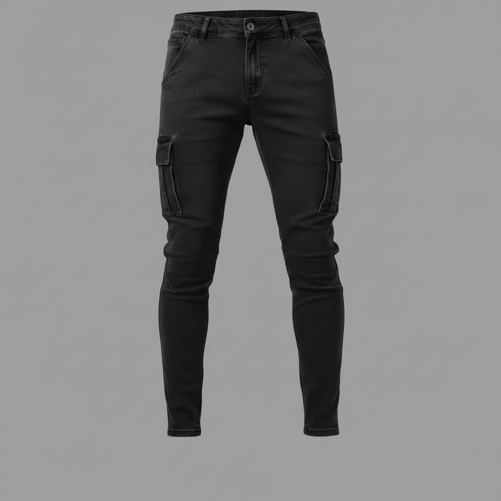 Men's Cargo Jeans Multi-Pocket Durable Fit