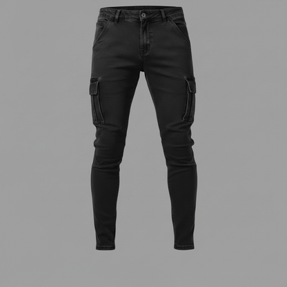 Men's Cargo Jeans Multi-Pocket Durable Fit