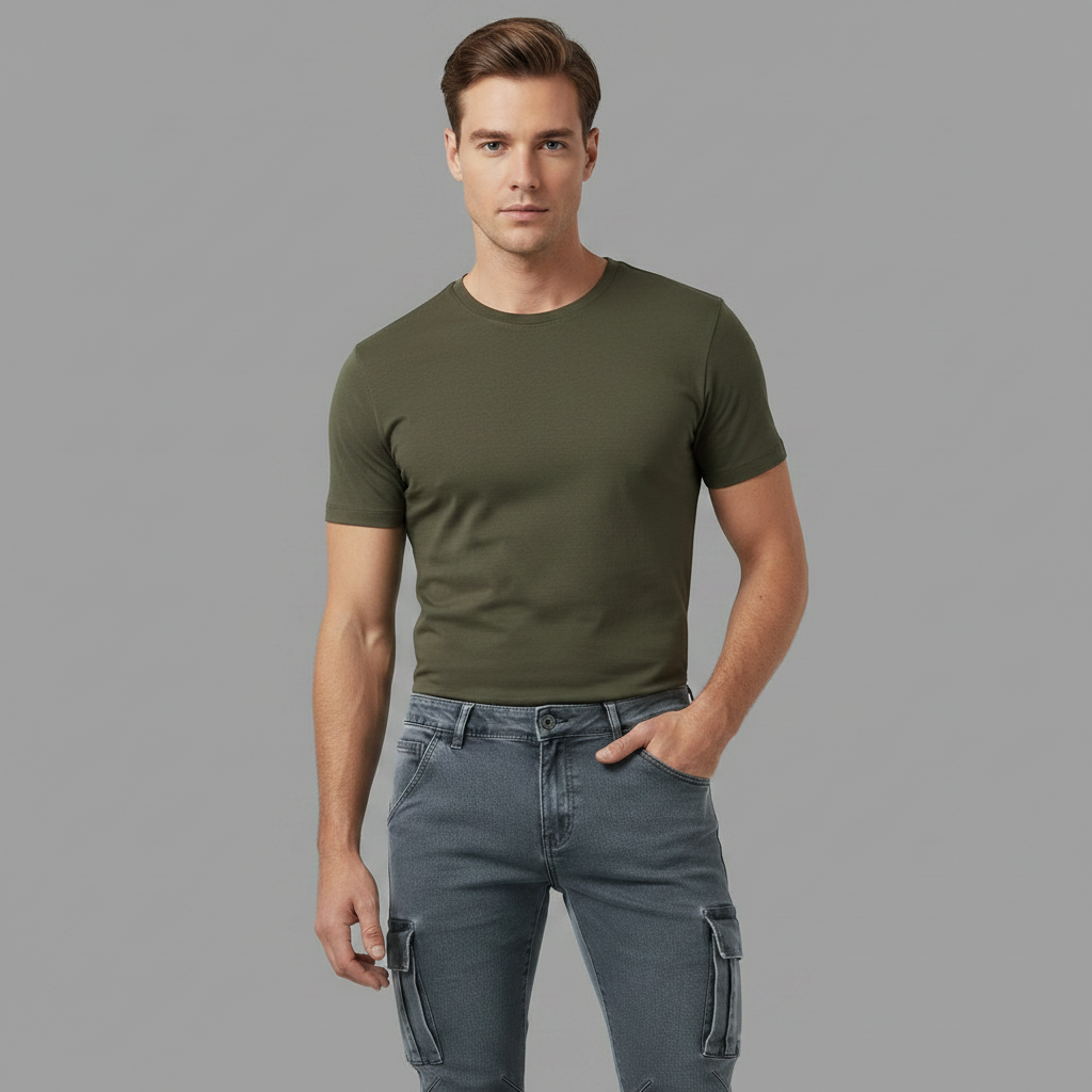 Men's Cargo Jeans Multi-Pocket Durable Fit