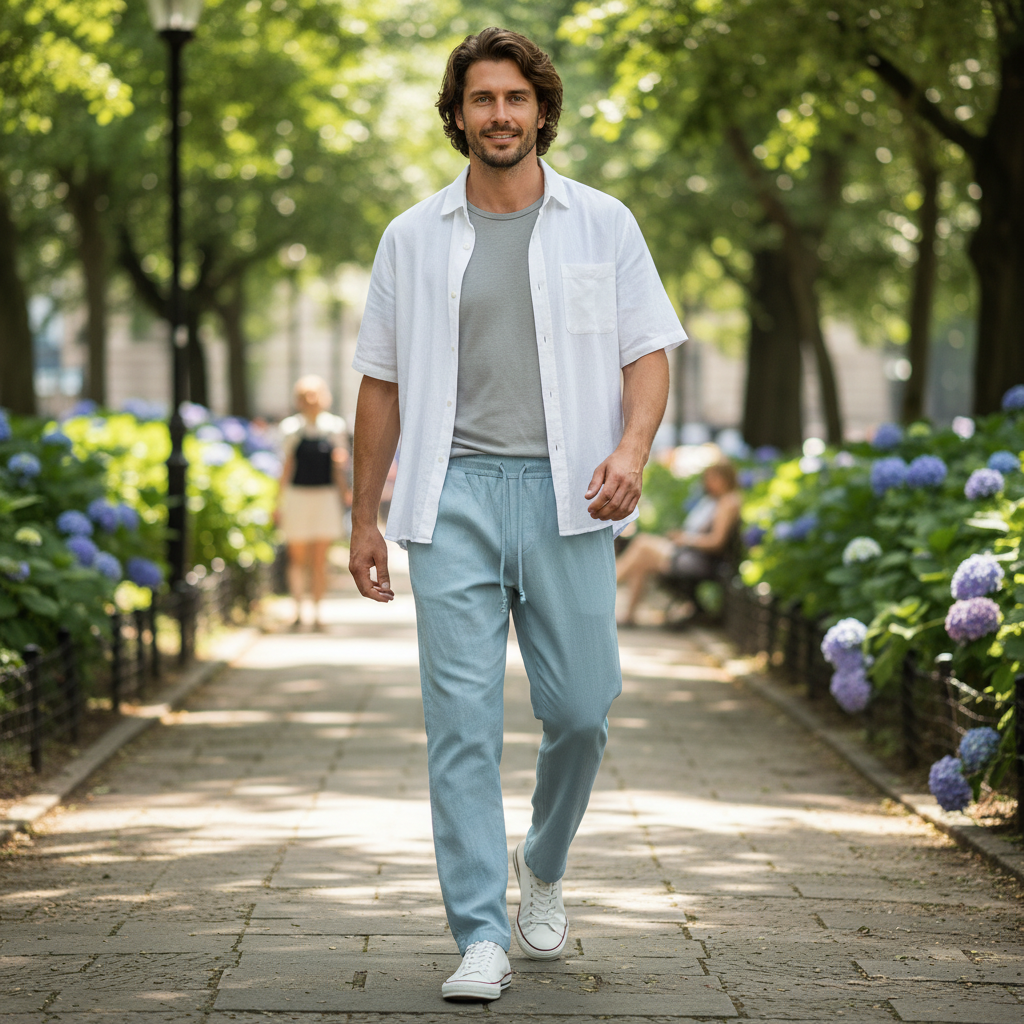 Men's Linen Trousers | Classic Summer Pants for Men