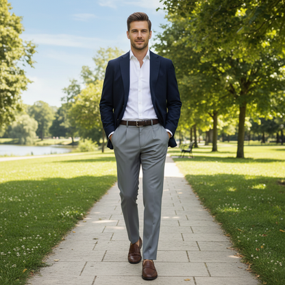 Men's Straight Cut Trousers | Durable Business Wear