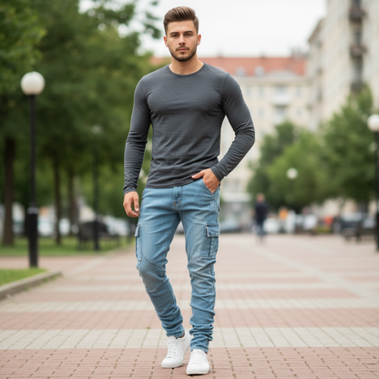 Men's Slim-Fit Stretch Cargo Pants | Cargo Trousers