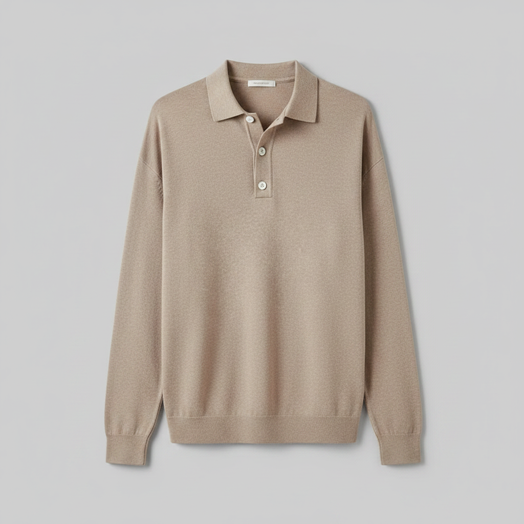 Men's Classic Long-Sleeve Polo Shirt | Trendy Colours