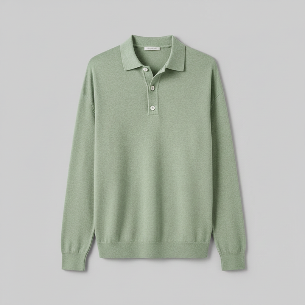 Men's Classic Long-Sleeve Polo Shirt | Trendy Colours