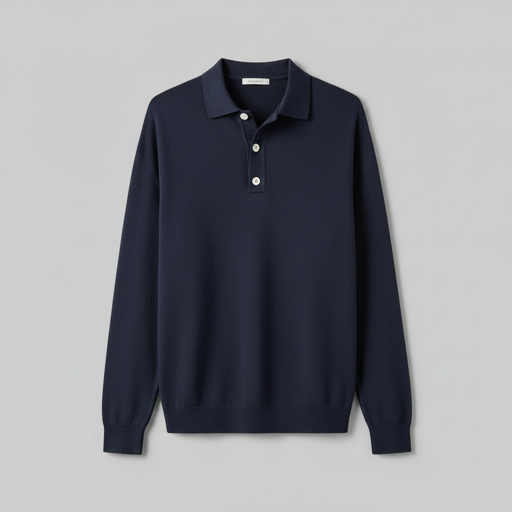 Men's Classic Long-Sleeve Polo Shirt | Trendy Colours