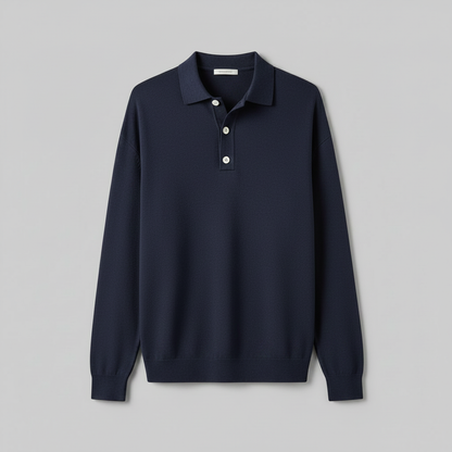 Men's Classic Long-Sleeve Polo Shirt | Trendy Colours