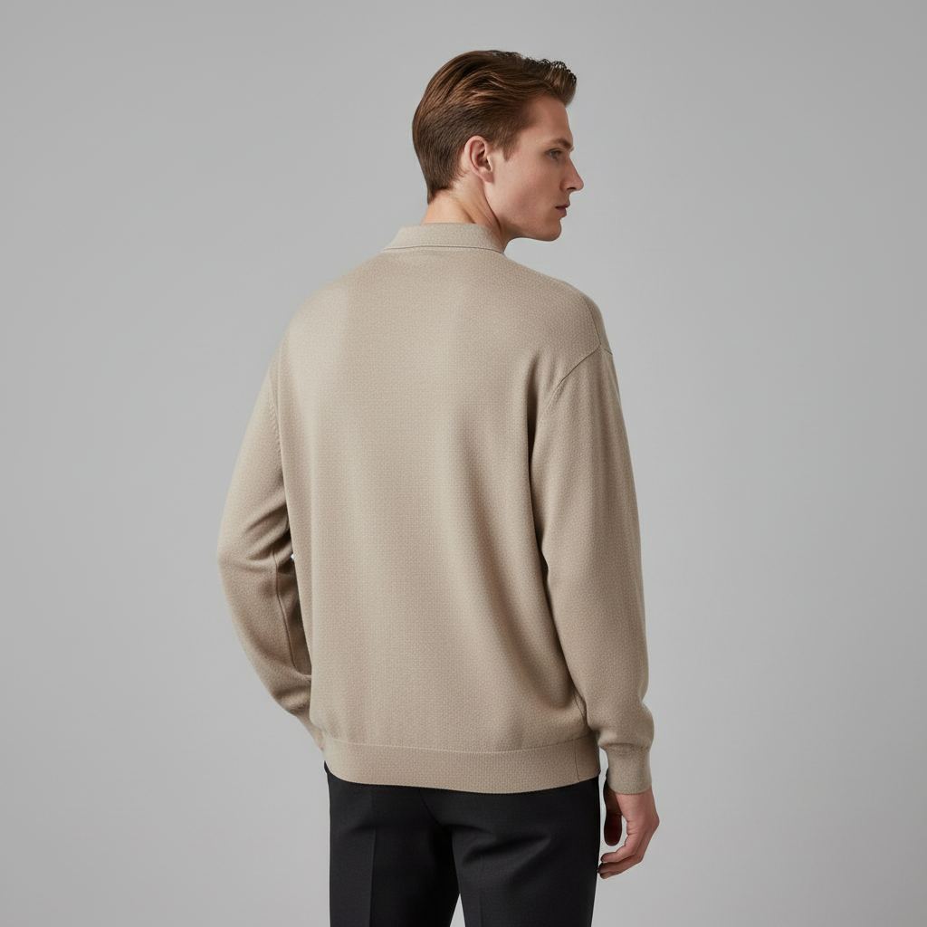 Men's Classic Long-Sleeve Polo Shirt | Trendy Colours