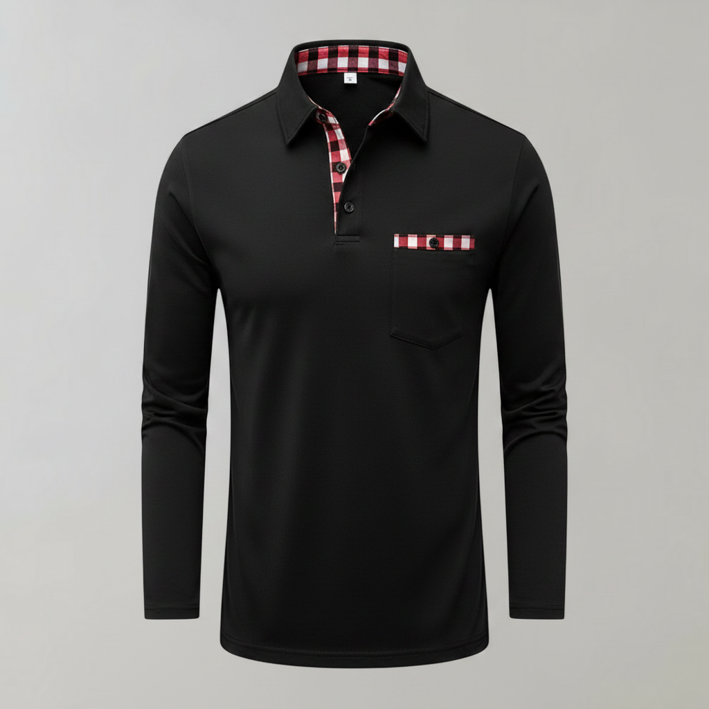 Men's Long-Sleeve Polo Shirt Classic Colors