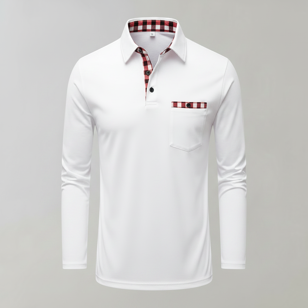 Men's Long-Sleeve Polo Shirt Classic Colors