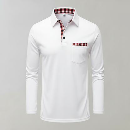 Men's Long-Sleeve Polo Shirt Classic Colors