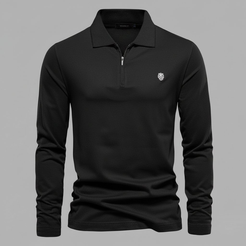 Men's Long Sleeve Polo | Half-Zip Comfortable Shirt
