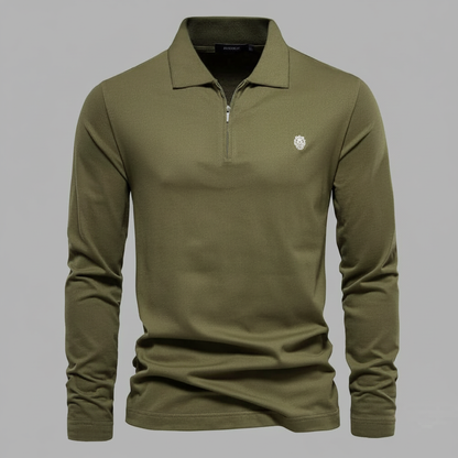 Men's Long Sleeve Polo | Half-Zip Comfortable Shirt