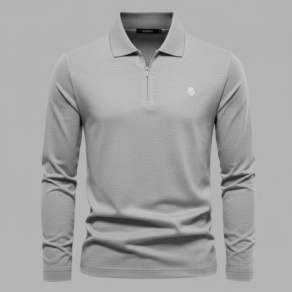 Men's Long Sleeve Polo | Half-Zip Comfortable Shirt