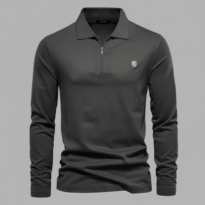 Men's Long Sleeve Polo | Half-Zip Comfortable Shirt